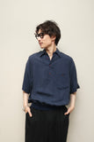 80's-90's European label - cupro glossy pullover shirt