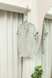 70s-80s European label - silk skipper collarless blouse