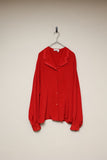 80's European label - acetate/silk blouse in red
