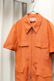 80's CERRUTI 1881 - silk/linen zip-up shirt jacket
