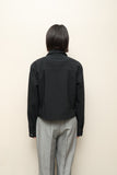 00's European label - elastic cropped minimal jacket