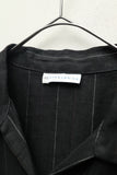 00's European label - linen open collar stripe shirt