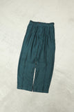 00's European label - linen 3-tuck trousers in green