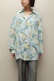 80-90's European label- rayon flower patterned shirt
