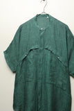 80's European label - linen constructive dolman sleeve shirt