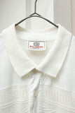 80's-90's European label - cotton knit switching pullover shirt