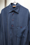 80's-90's European label - cupro glossy pullover shirt