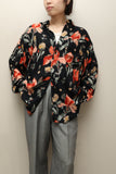 80-90's European label- rayon flower patterned shirt