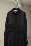 c90's Emporio Armani - sheer shirt with 3D pockets