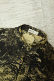 80's European label - silk botanical pattern shirt / hip length