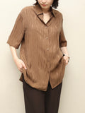 00's European label - cupro abstract pattern shirt