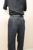 European label - linen striped 2-tuck trousers