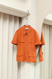 80's CERRUTI 1881 - silk/linen zip-up shirt jacket
