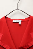 80's European label - acetate/silk blouse in red