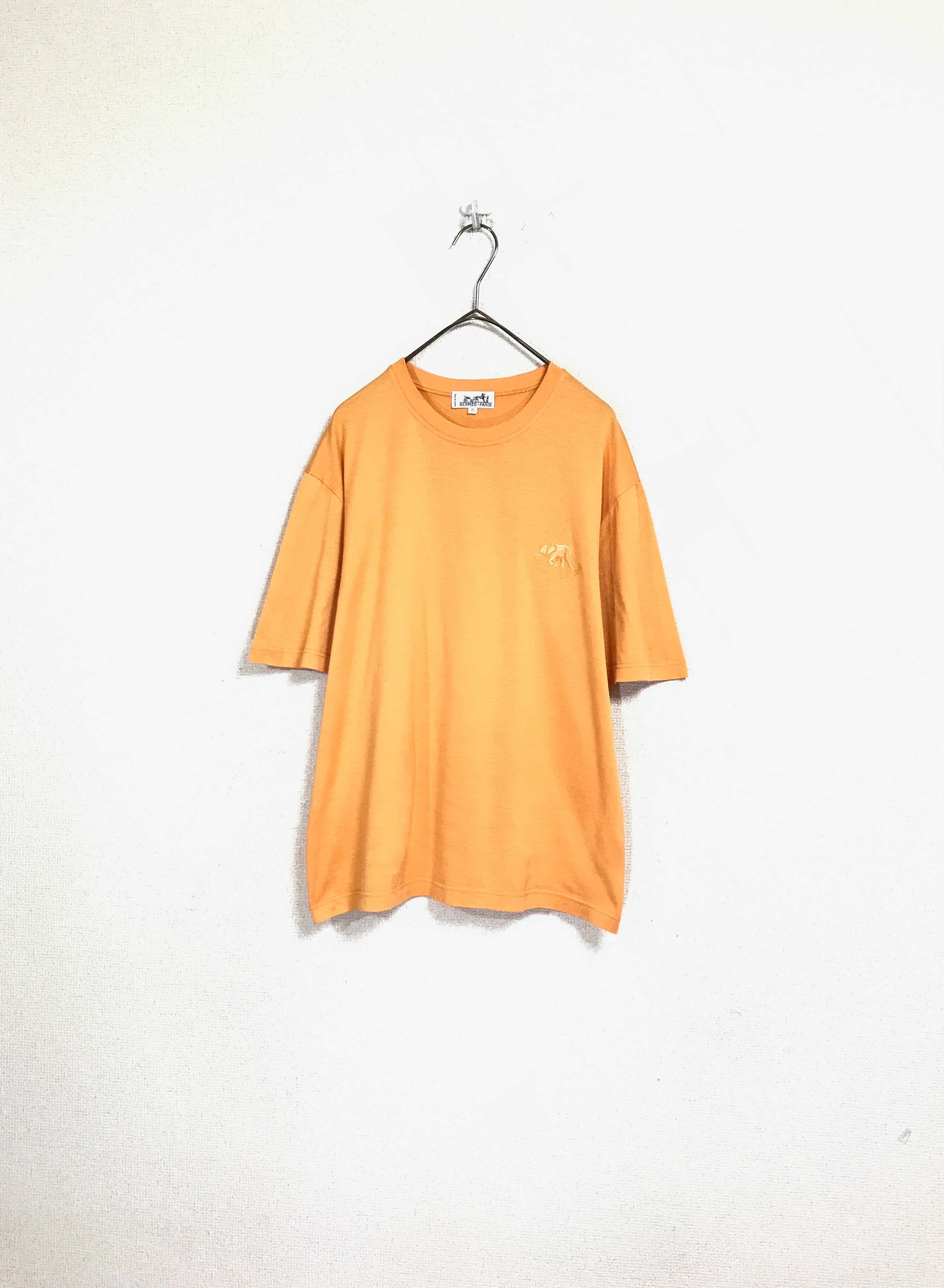 70-80's HERMES mercerized cotton T-shirt with embroidery