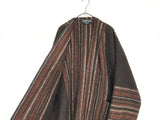 handwoven wool blanket jacket with fringe