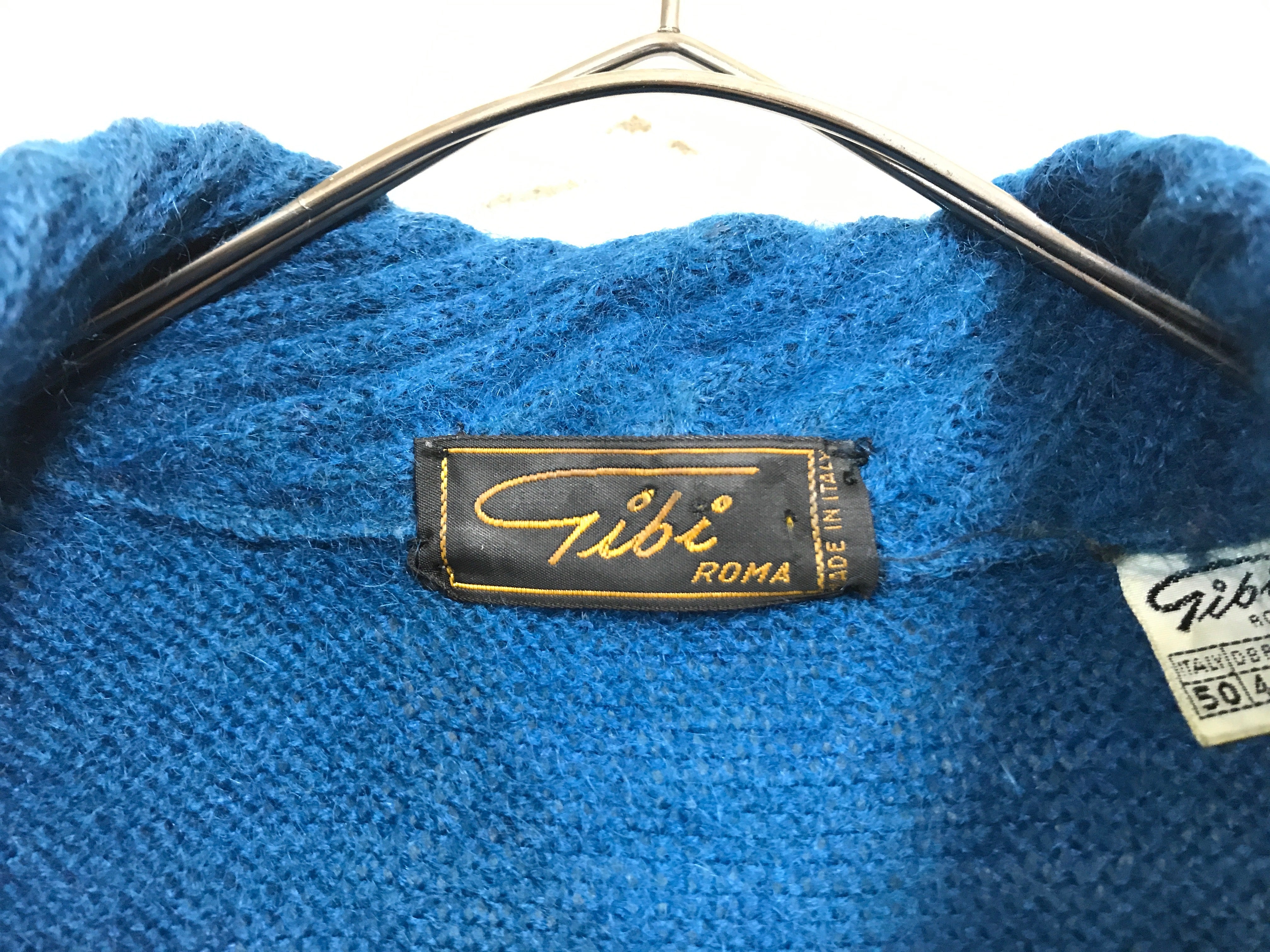 mohair/wool fake-layered knit sweater