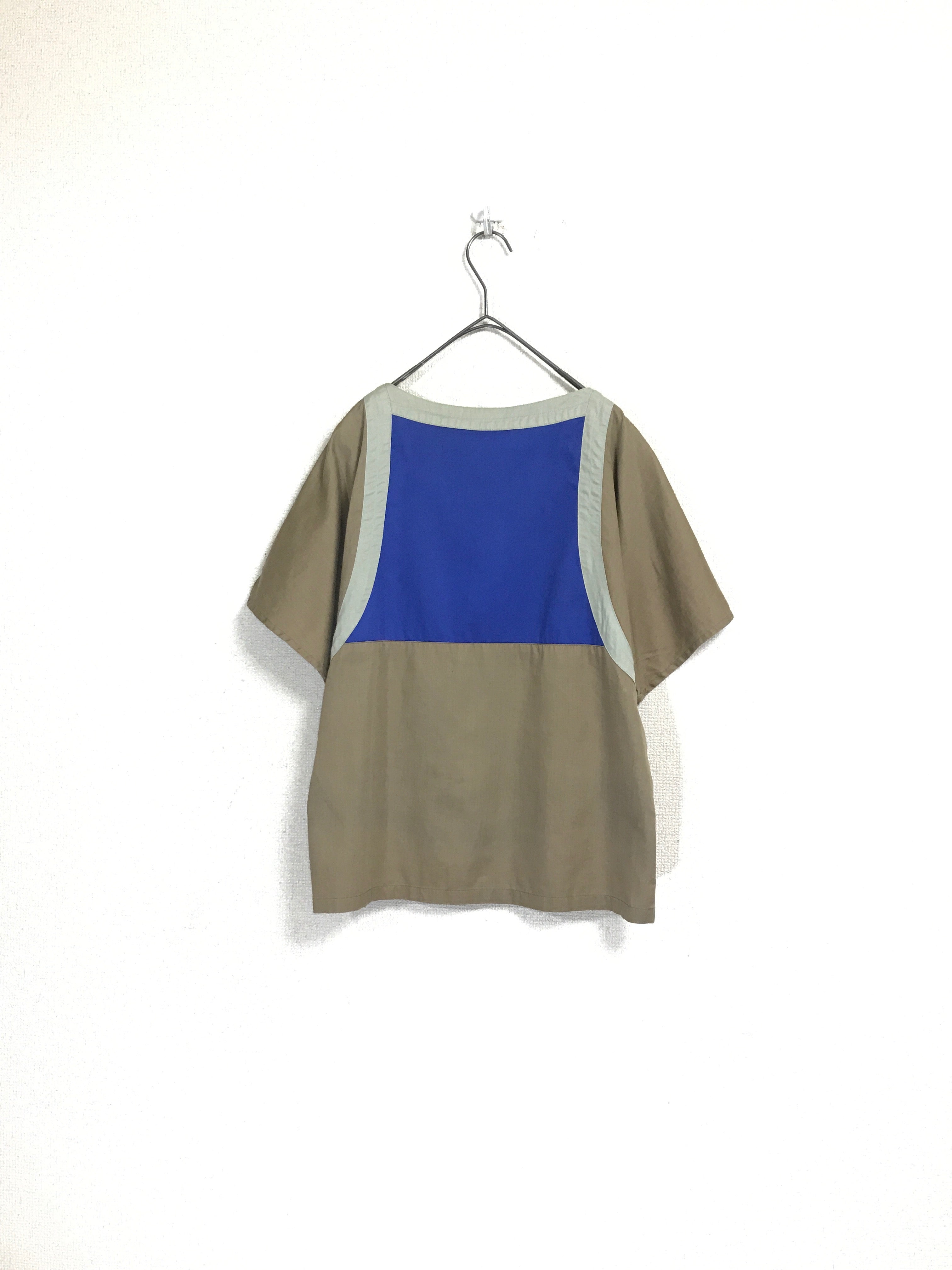 80's cotton 3-tone pullover shirt
