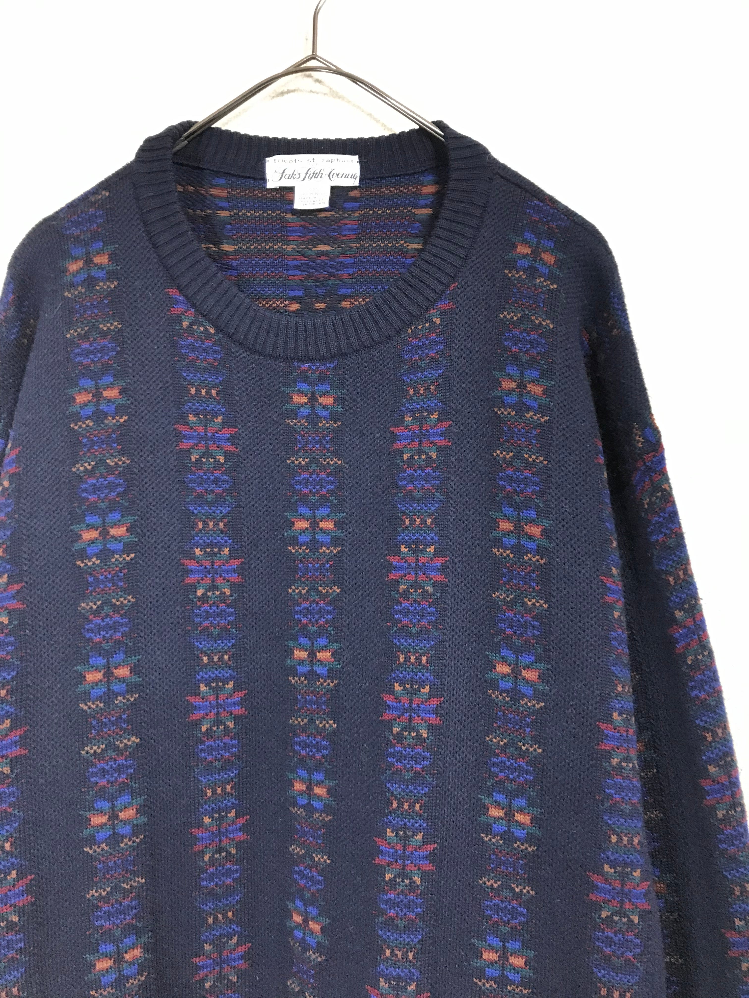 80's wool patterned knit sweater