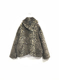 animal pattern faux-fur jacket