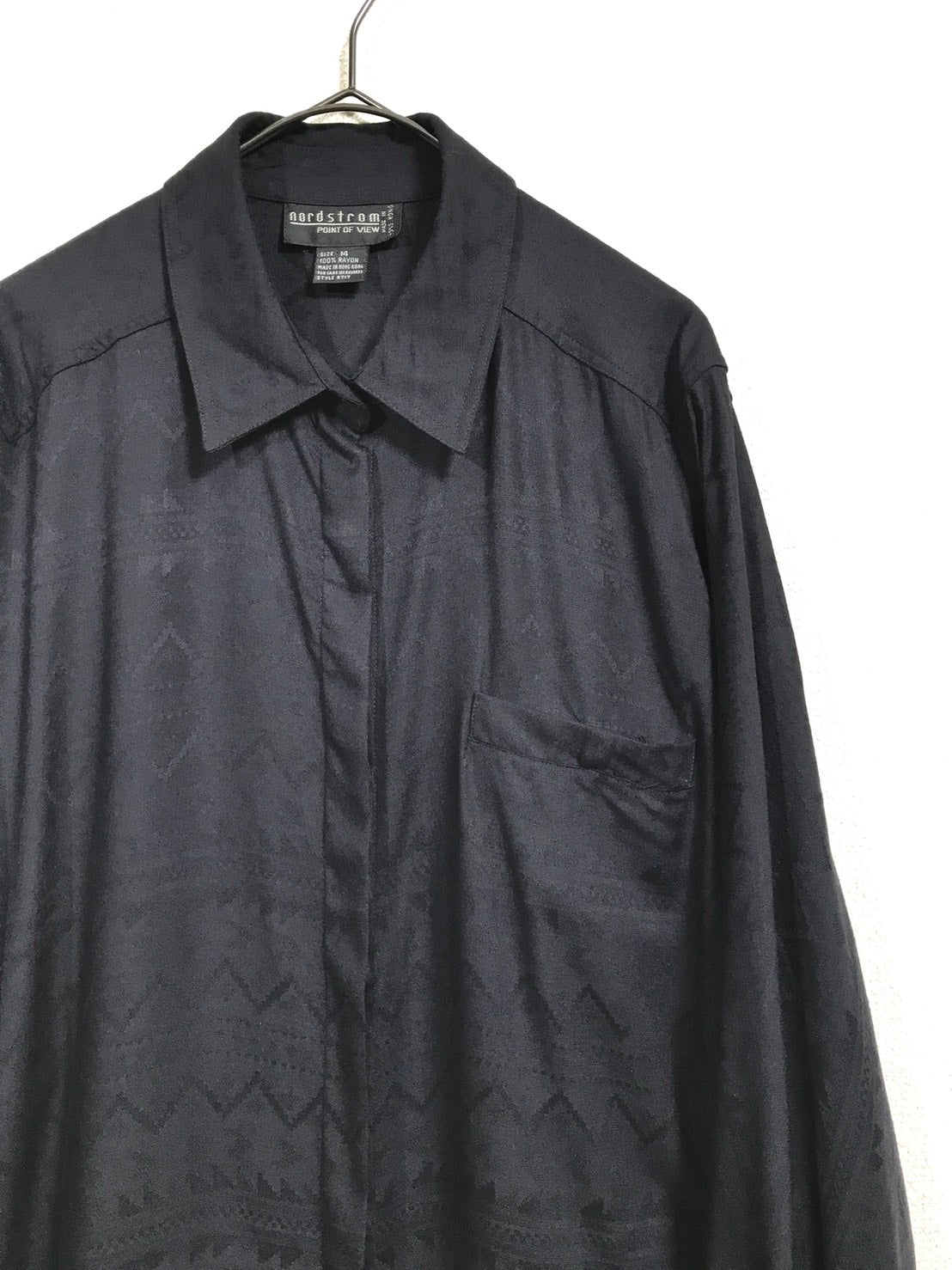 rayon dolman sleeve one-tone pattern shirt
