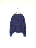 wool multi color stripe pattern knit sweater