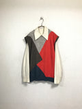 mohair panel design knit vest