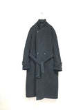 cashmere mixed wool herringbone double breasted belted coat