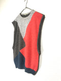 mohair panel design knit vest