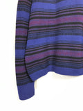 wool multi color stripe pattern knit sweater