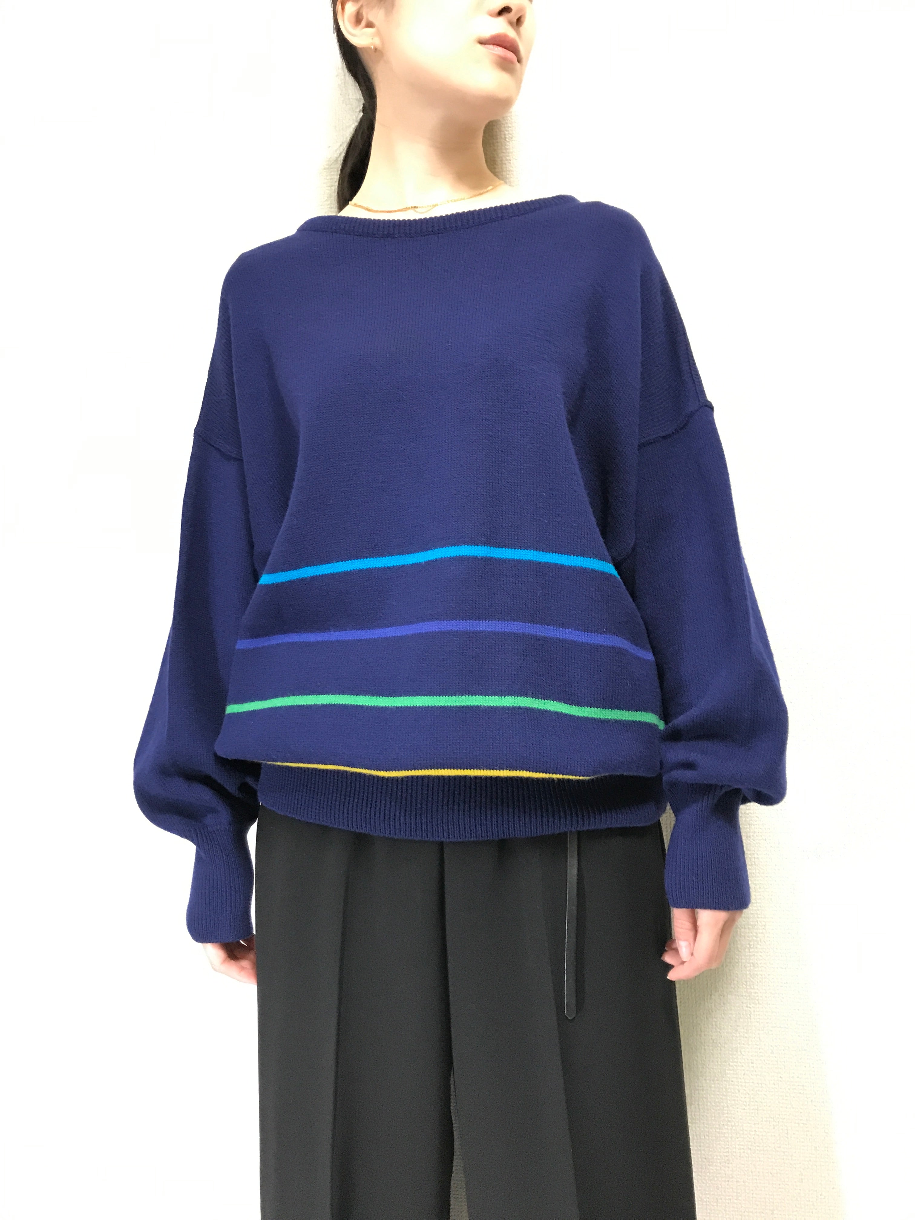 wool deformational knit sweater