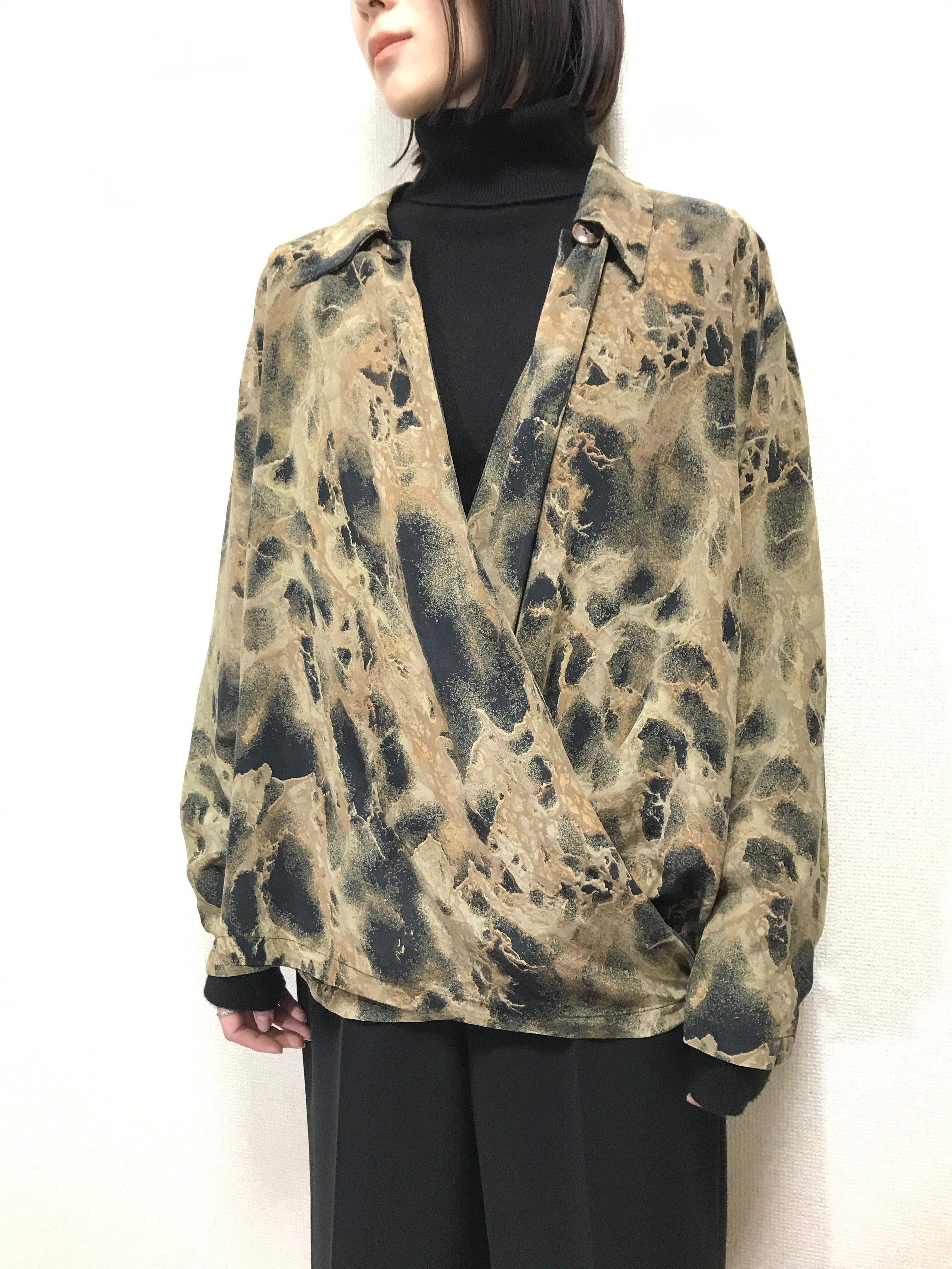 old Pierre Cardin silk pattern blouse