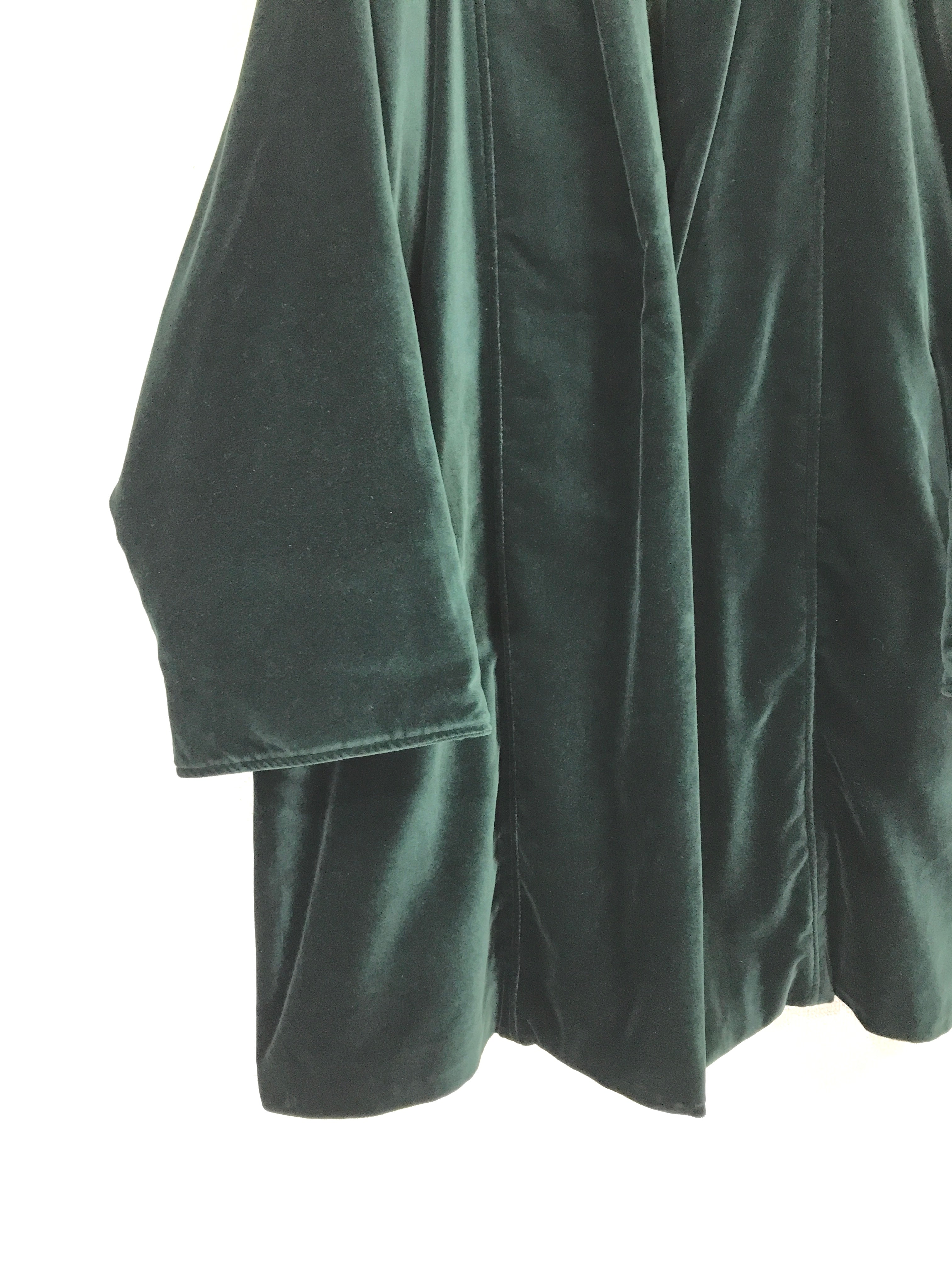 80’s Italian made cotton velvet shawl collar buttonless coat