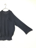 kid mohair flare sleeve knit sweater with a pocket