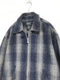 wool shadow plaid zip-up jacket