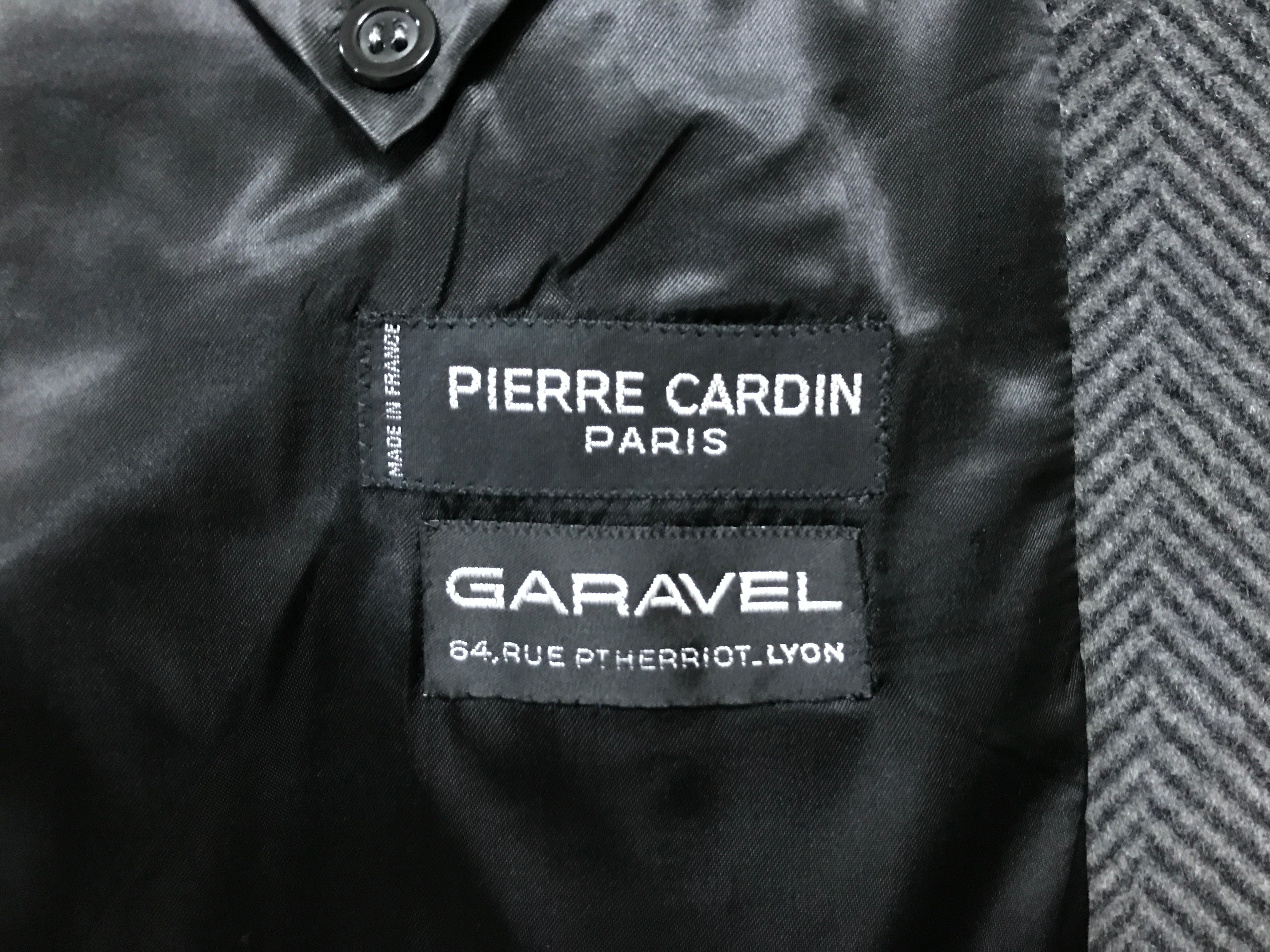 80’s Pierre Cardin wool herringbone double breasted belted coat
