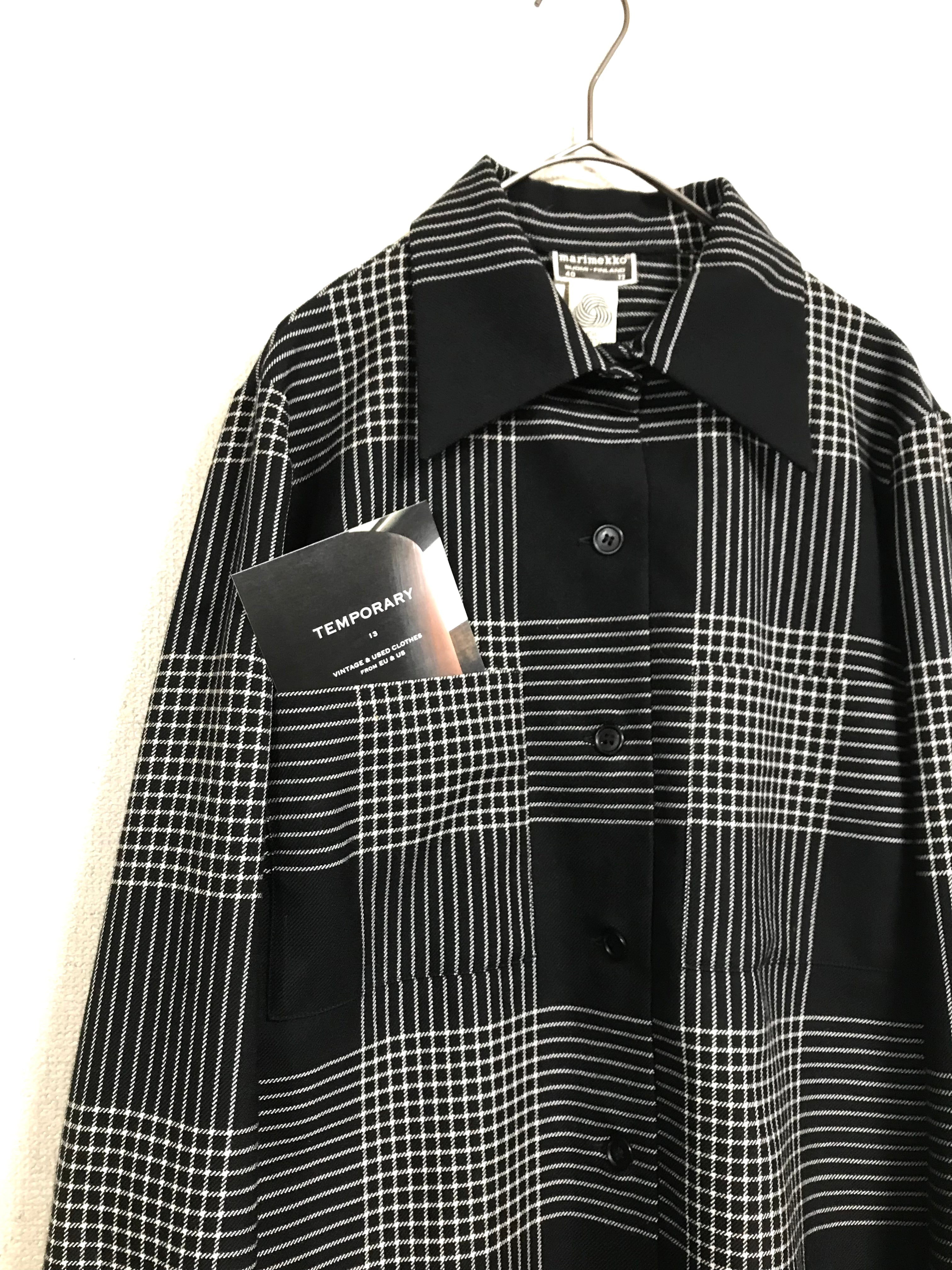 Marimekko monotone plaid wool shirt