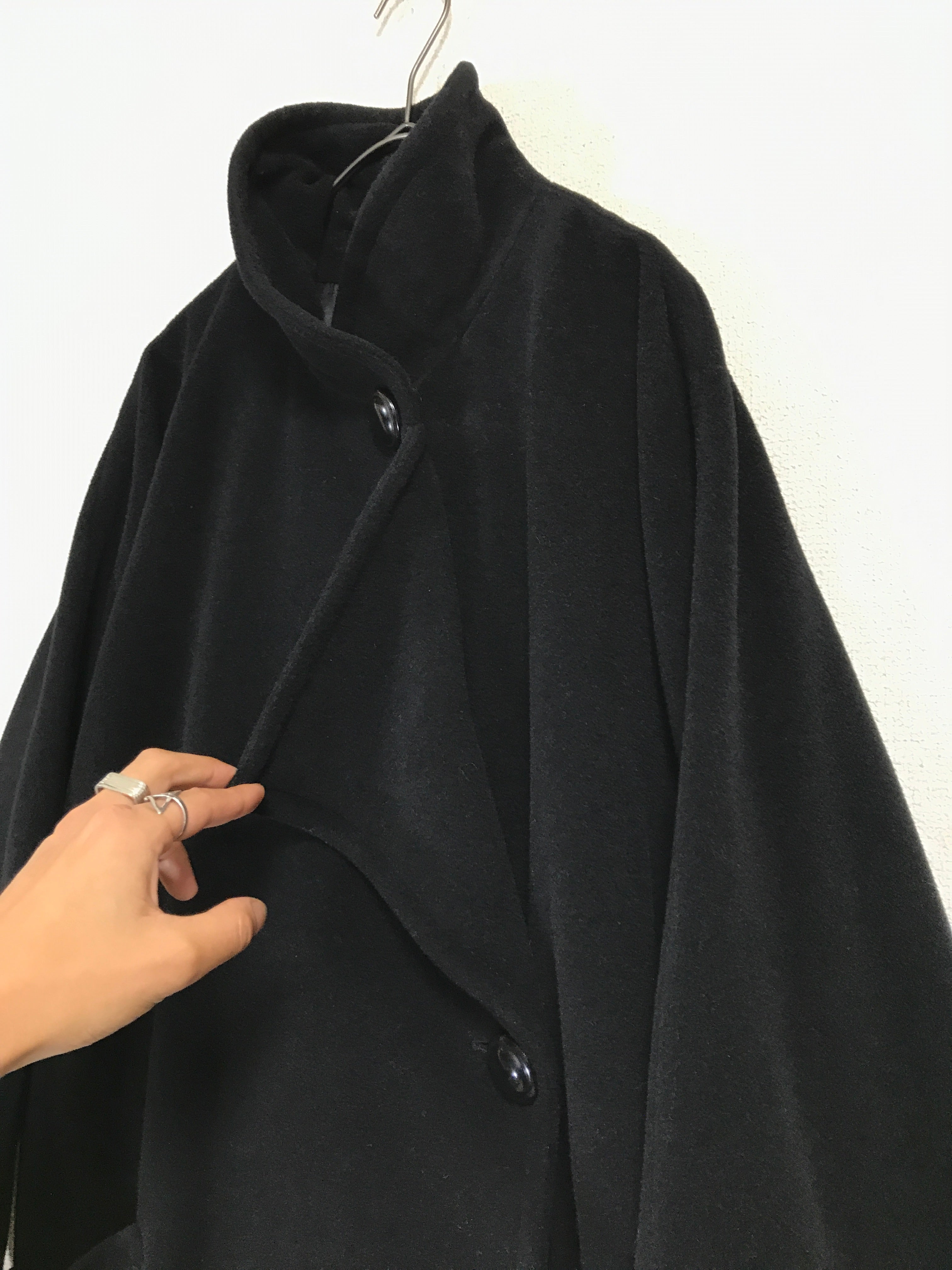 wool double-breasted deformational 2-way coat