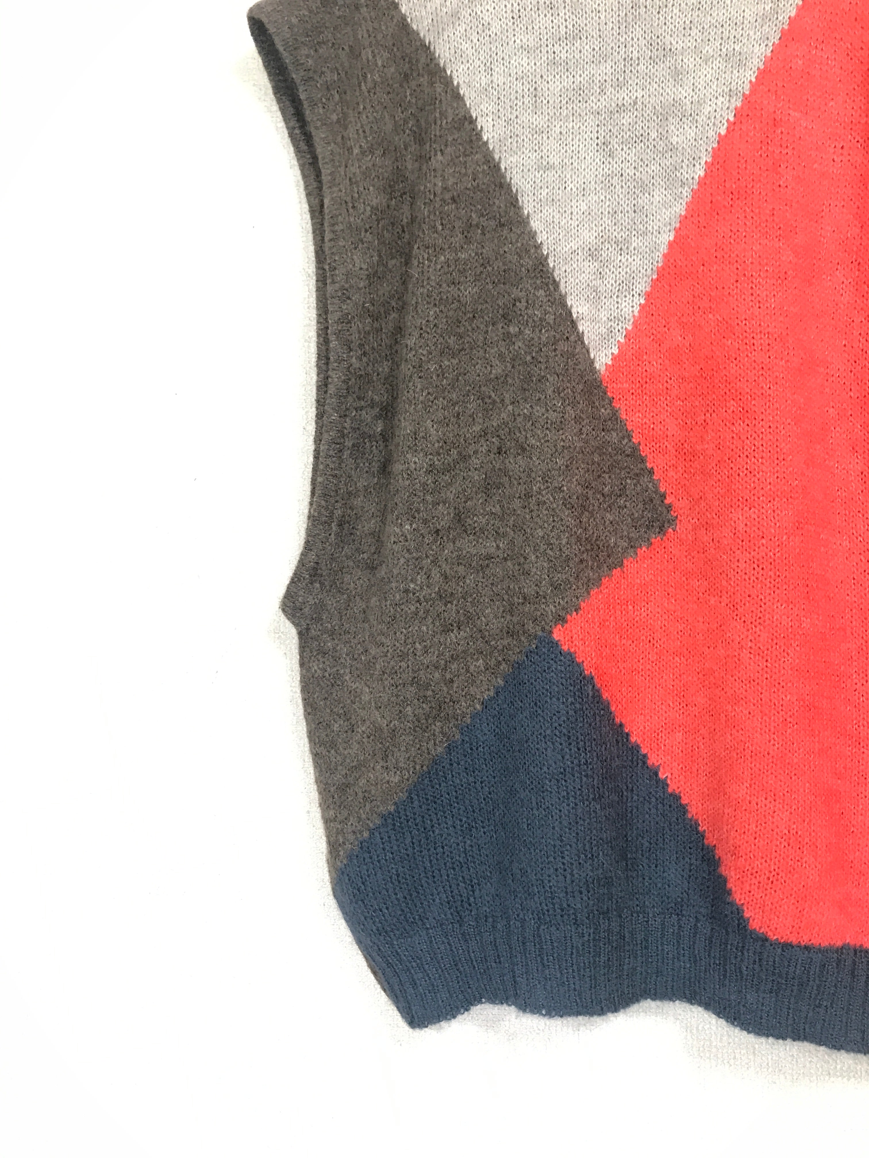 mohair panel design knit vest