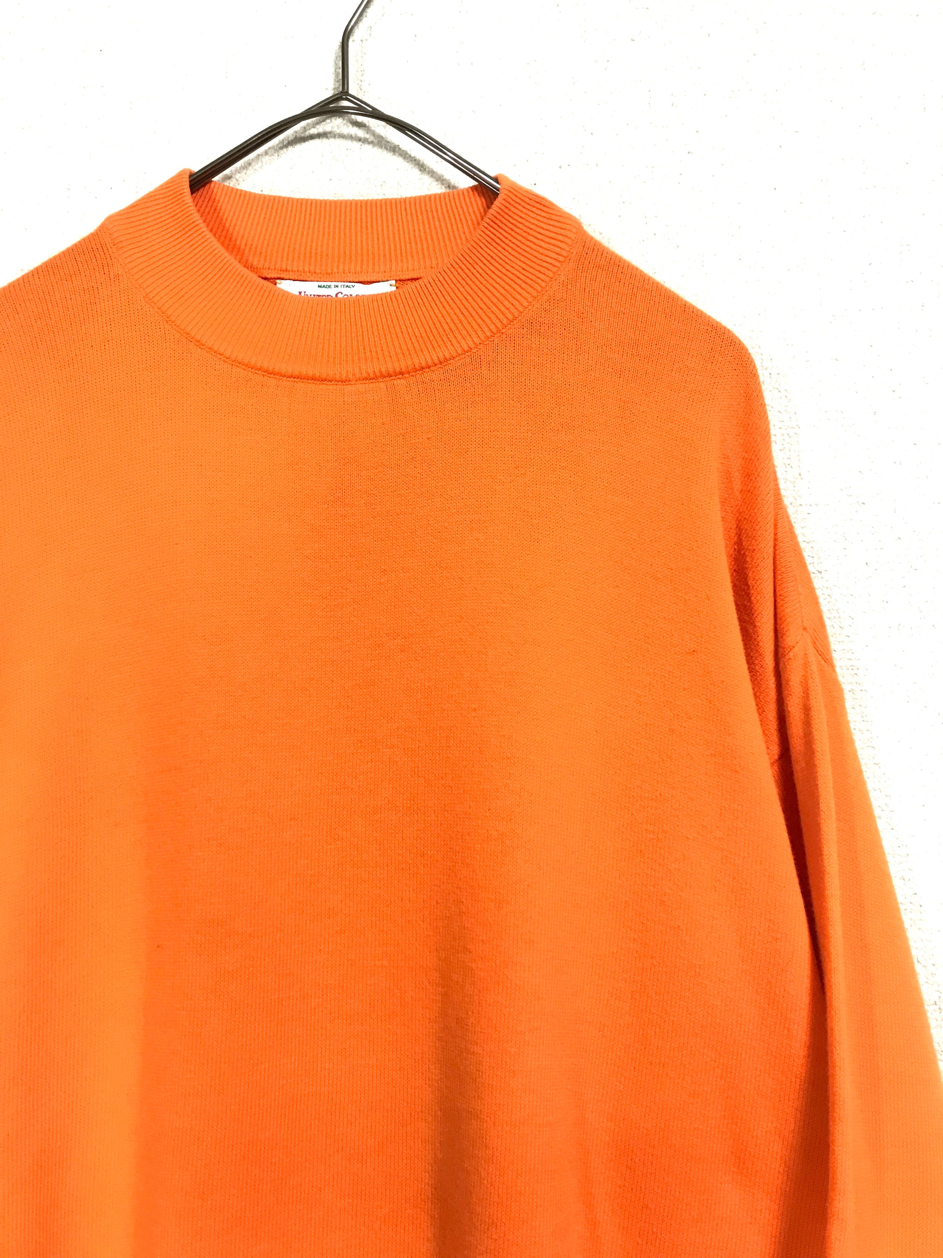 cotton mock neck hi-gauge knit pullover top