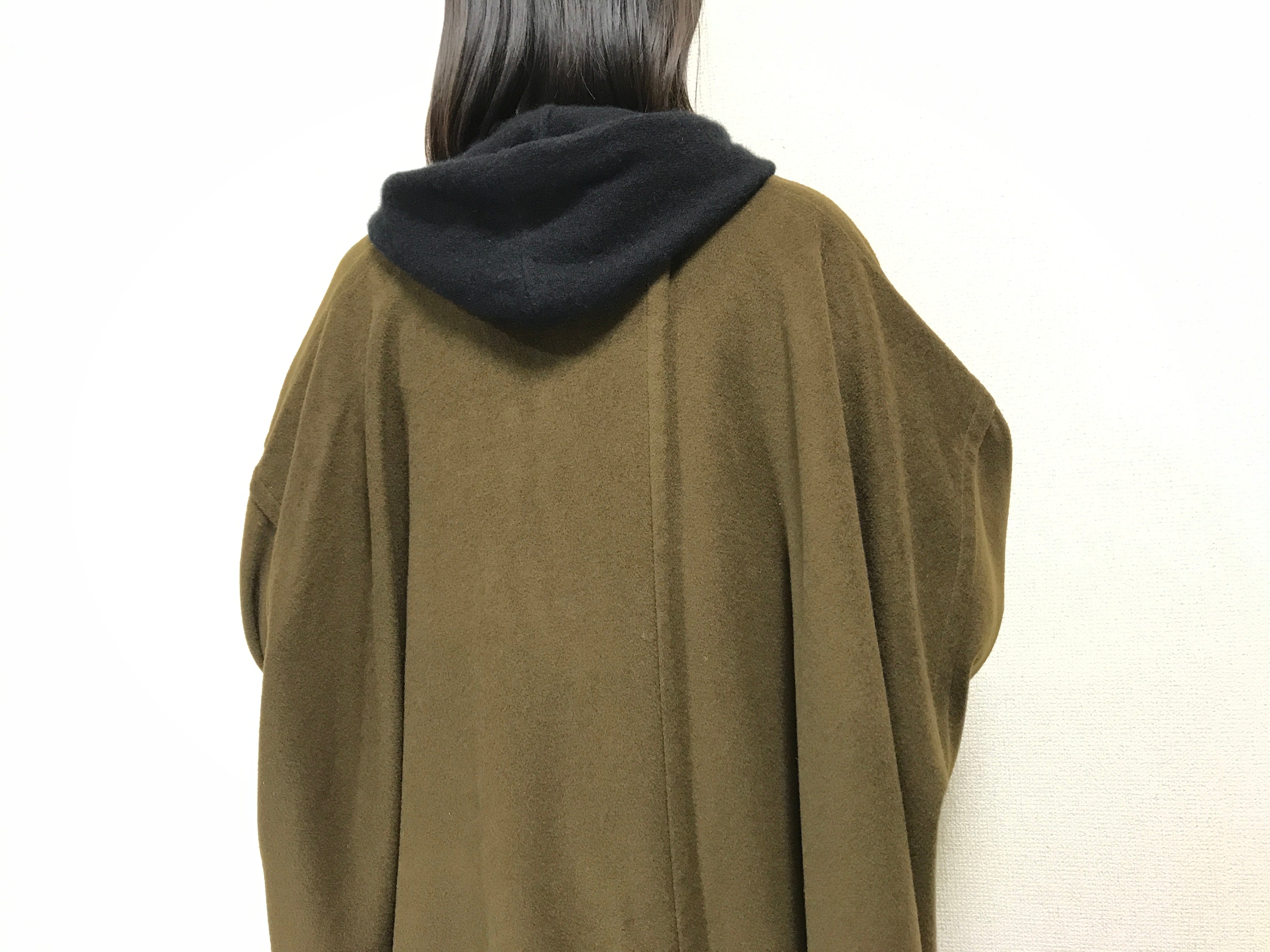 80’s ESCADA wool/cashmere collarless cape coat