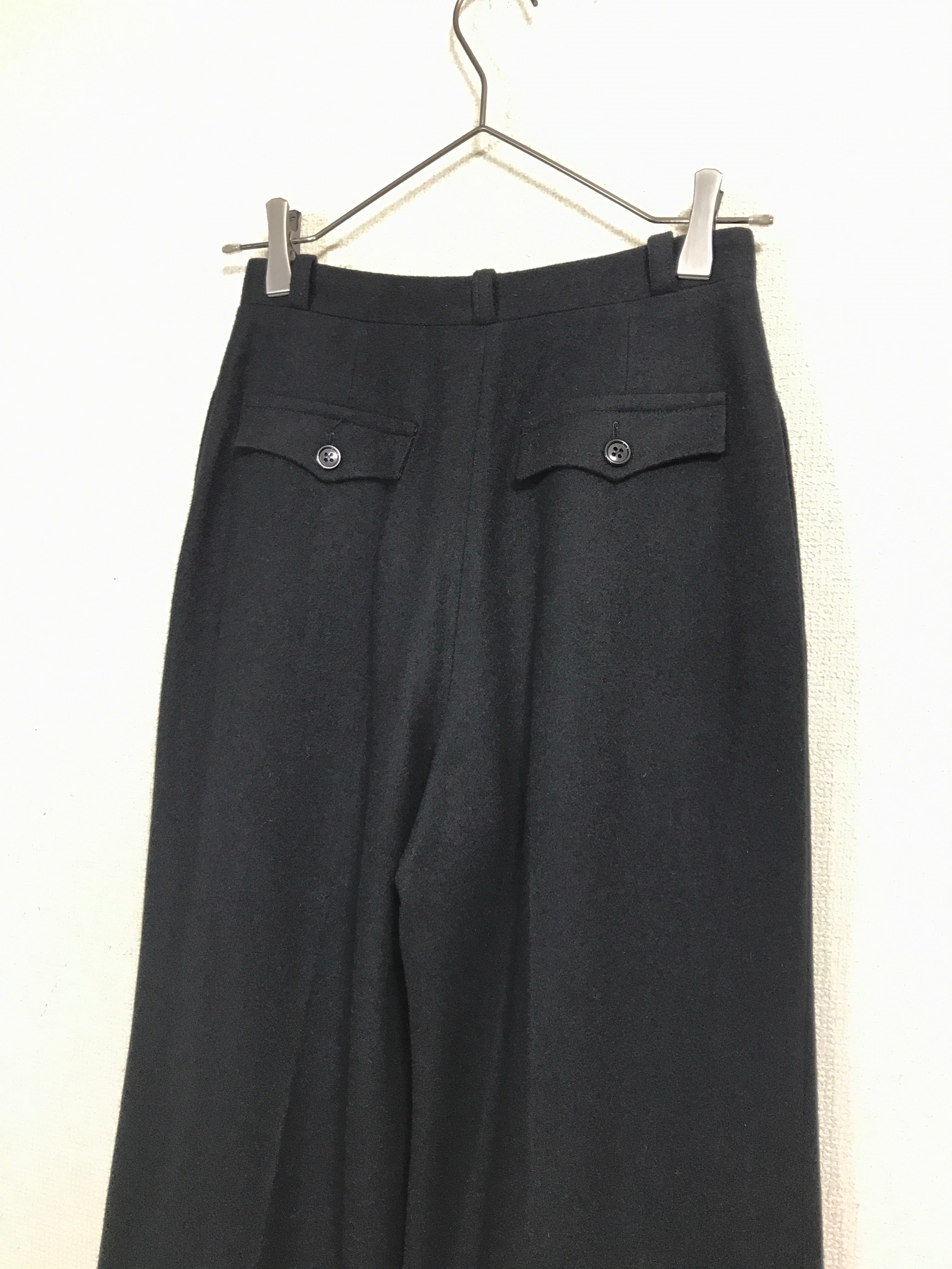 French made wool tuck baggy trouser
