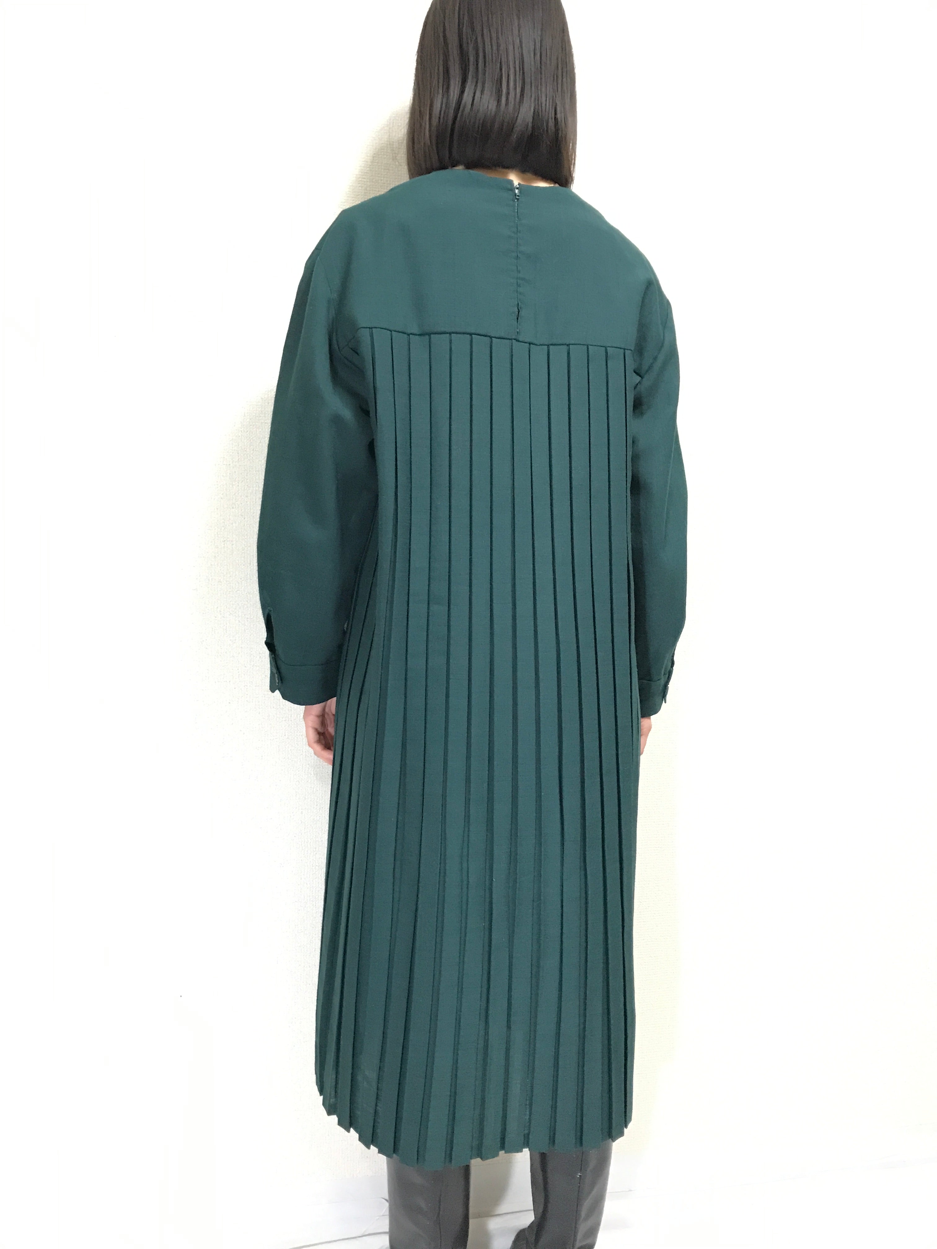 old wool pleated dress
