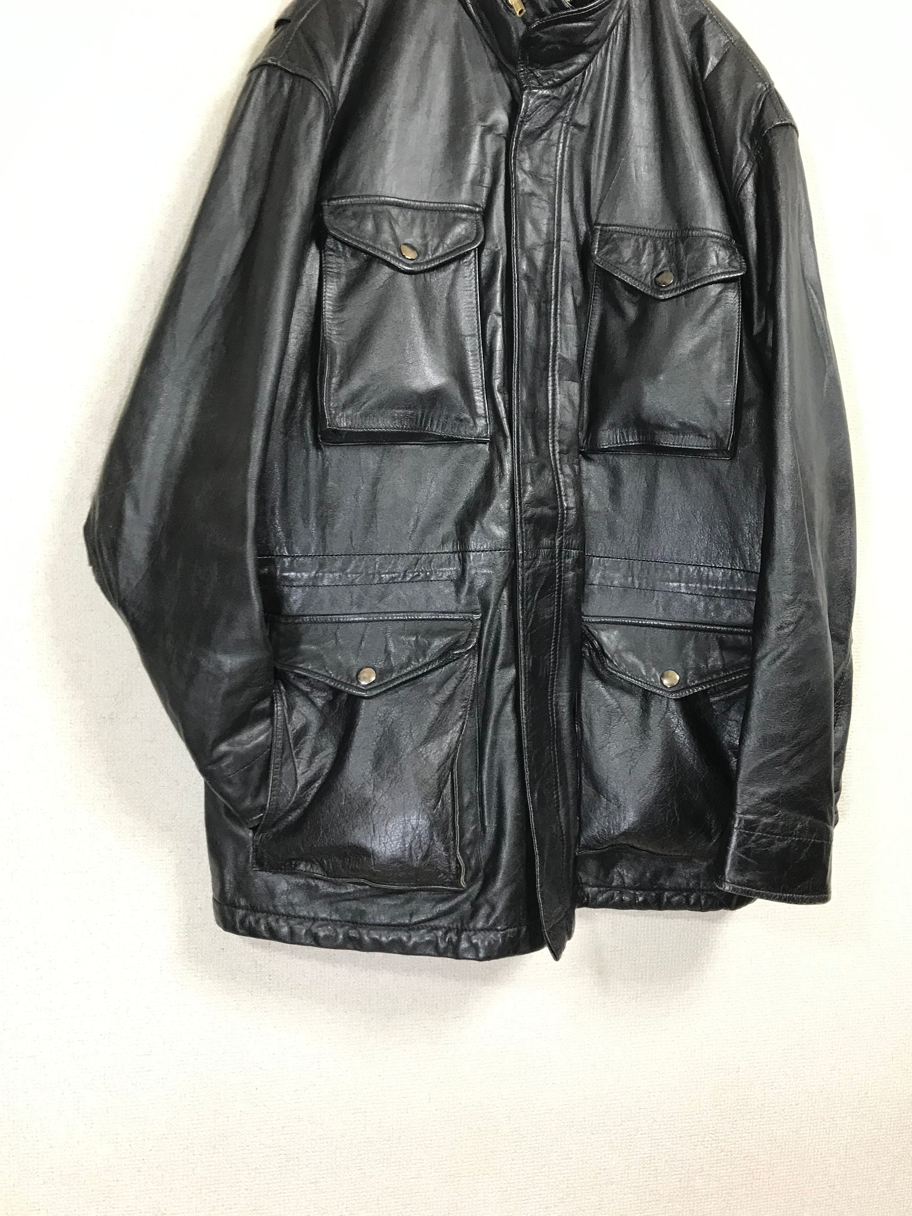 M65 type leather jacket