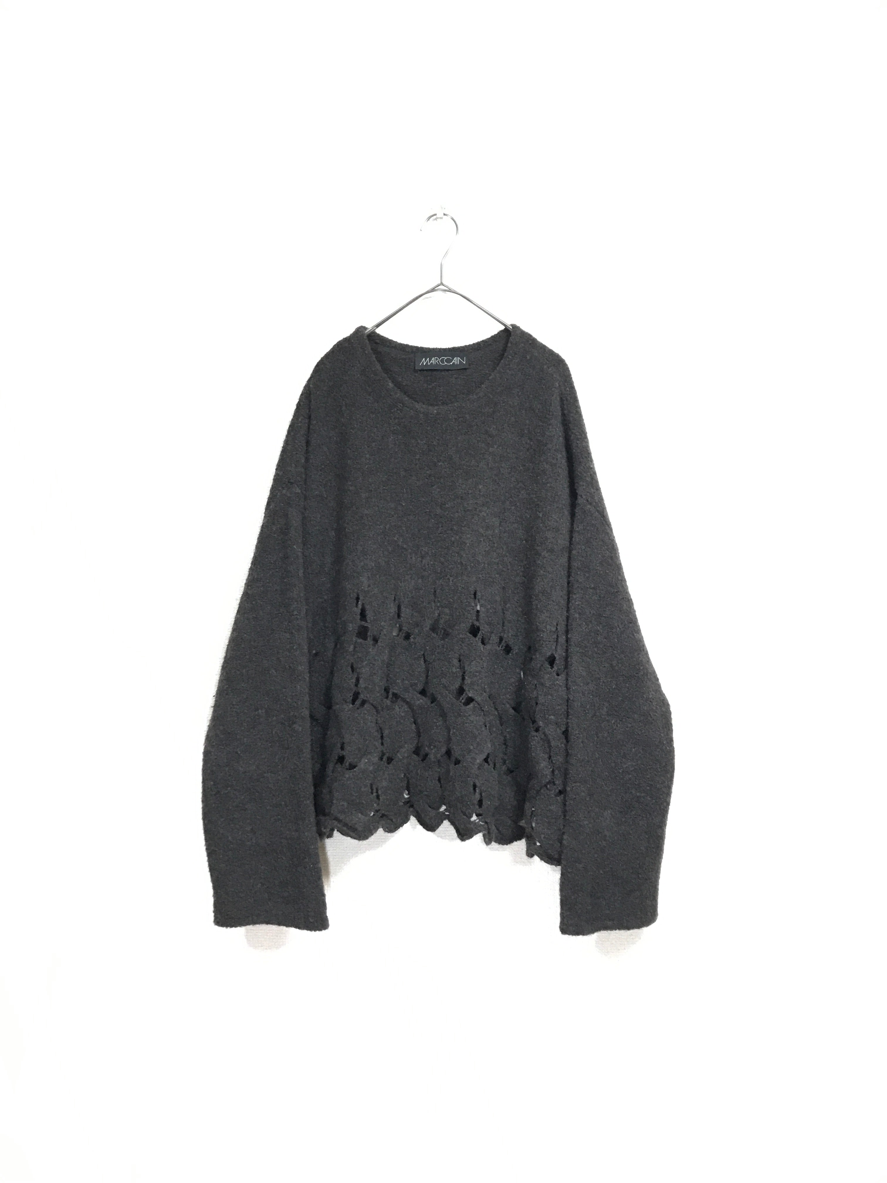 "MARC CAIN" wool knit sweater with punching decoration
