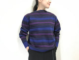 wool multi color stripe pattern knit sweater