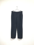 wool×viscose gabardine shadow stripe pattern tuck trouser