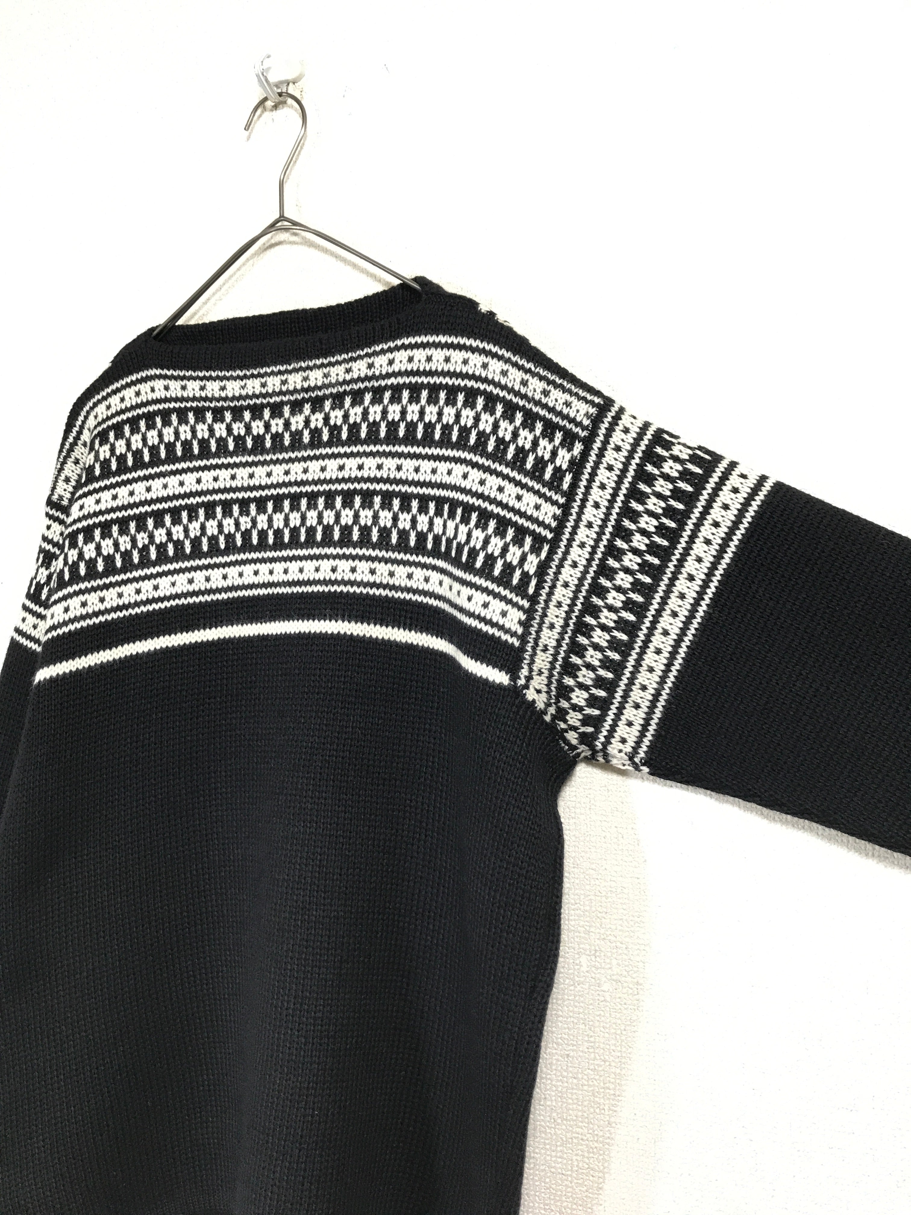 old wool boat-neck knit sweater