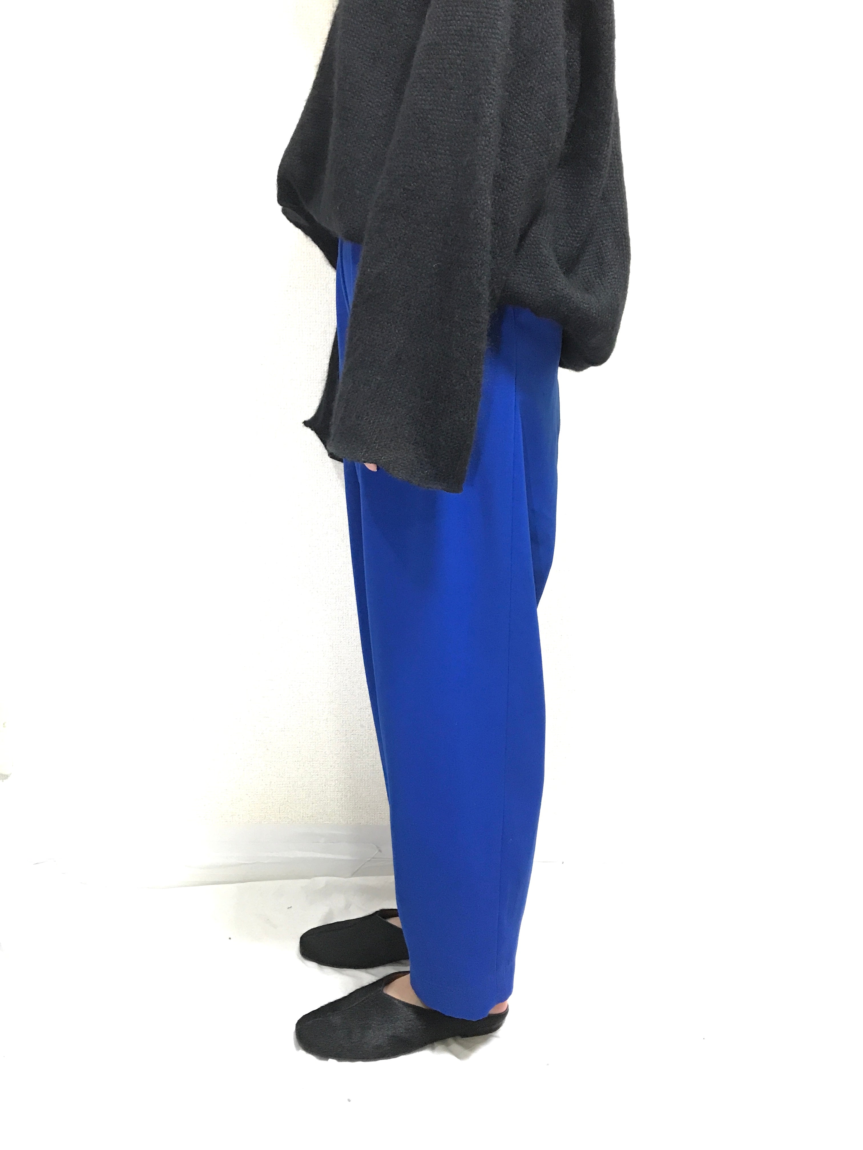 vivid blue 6 tuck trouser