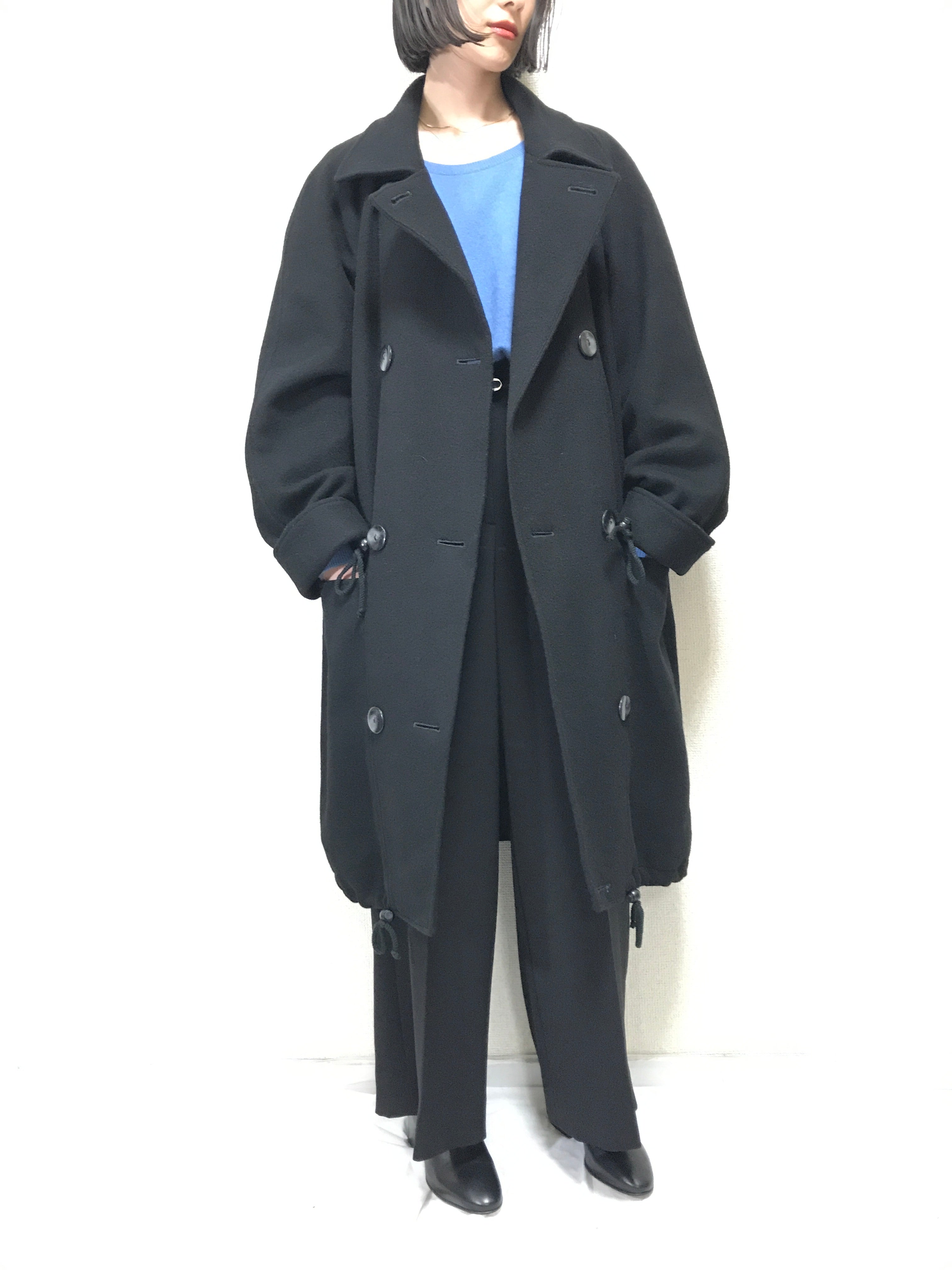 wool double breasted box silhouette coat